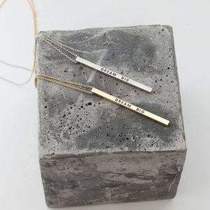 Inspiring Dream Big Gold Bar Necklace Pendant